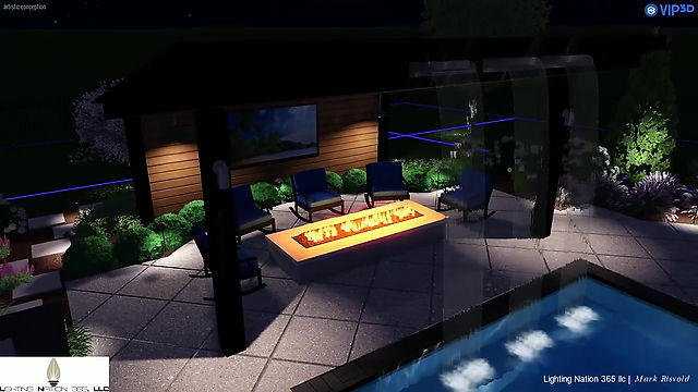 3d Design - Pool, Firepit, Pool House